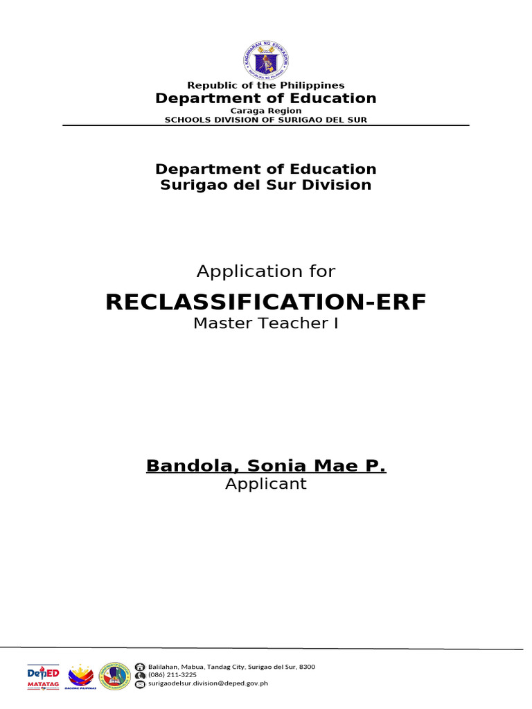 Reclassification Application Cover Page | PDF