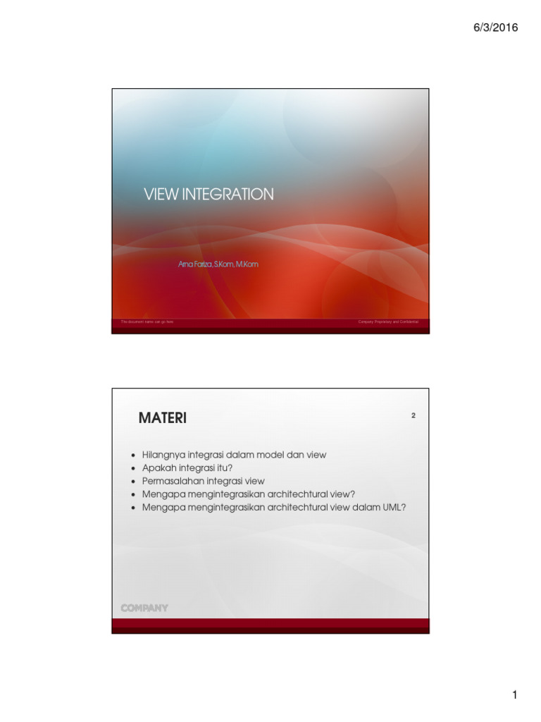 Integrasi View dalam Pengembangan UML | PDF