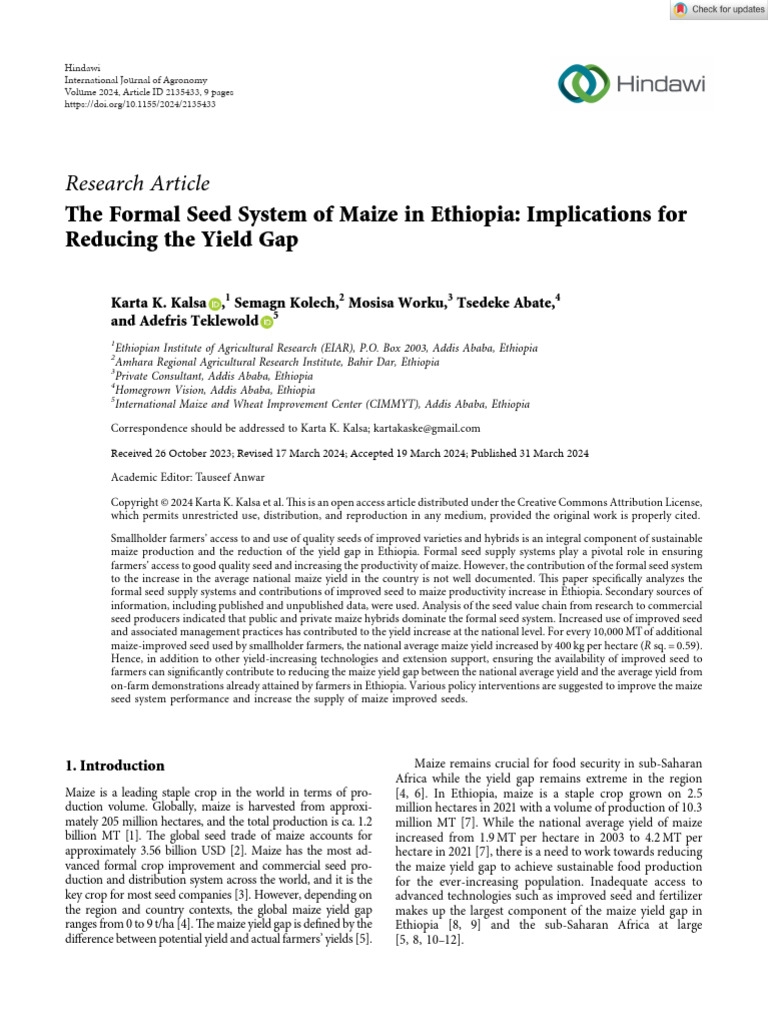 Improving Maize Yields in Ethiopia | PDF | Crop Yield | Maize