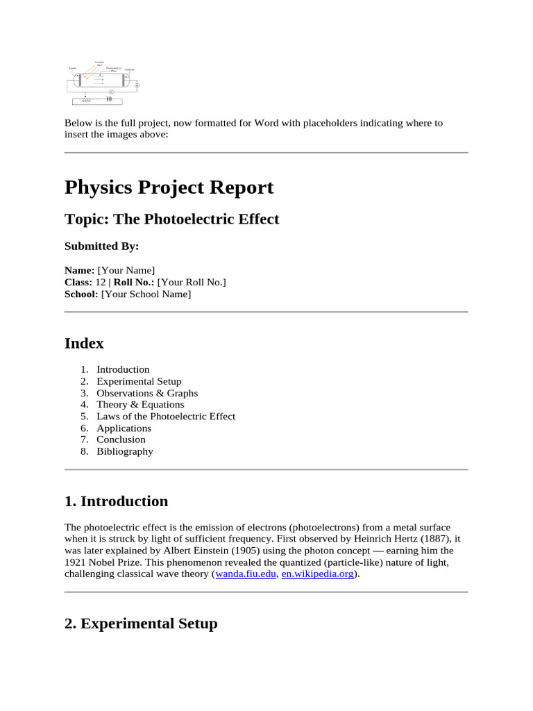 Below Is The Full Project | PDF | Photoelectric Effect | Physics
