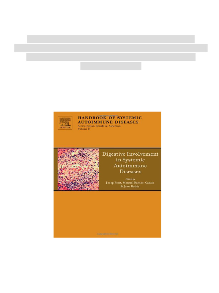 Digestive Involvement in Systemic Autoimmune Diseases Handbook of ...