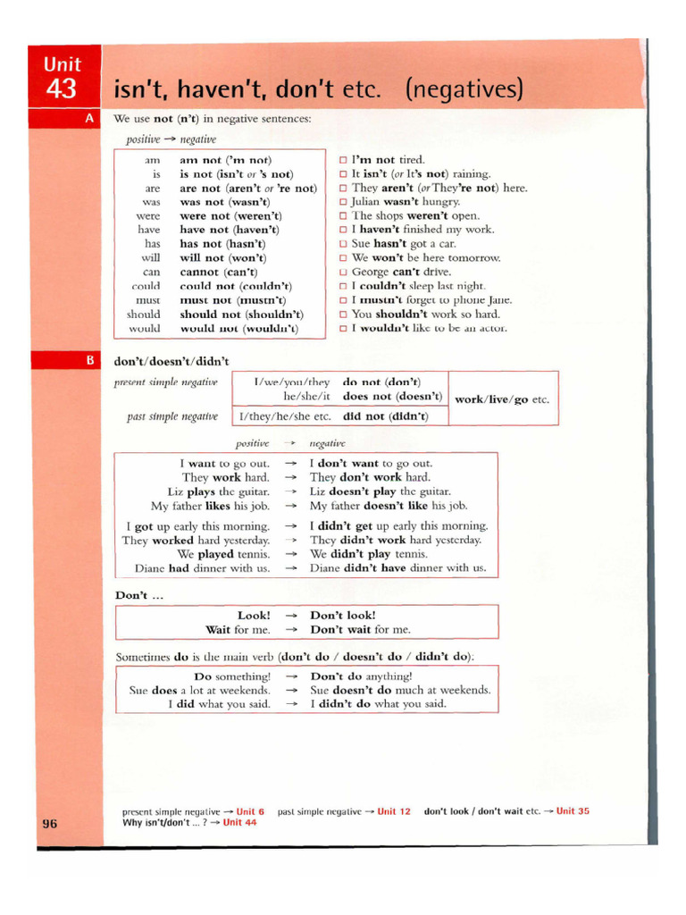Negatives and Questions | PDF