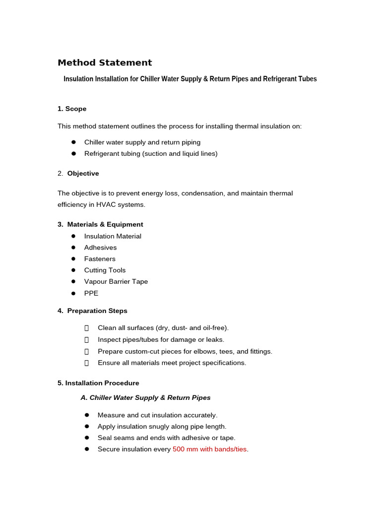 Insulation Method for Chiller Pipes | PDF