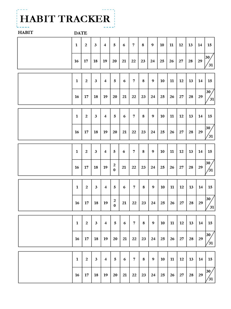 Monthly Habit Tracker Template | PDF