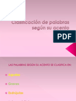 Clasificación de Palabras Según Su Acento