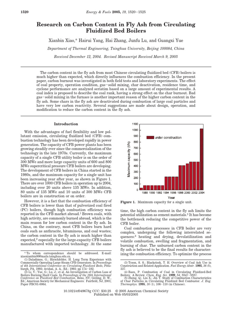 Carbon Content in CFB Fly Ash Analysis | PDF | Coal | Combustion
