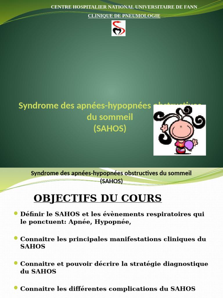 Comprendre le SAHOS : Définition et enjeux | PDF | Syndrome d'apnées du ...