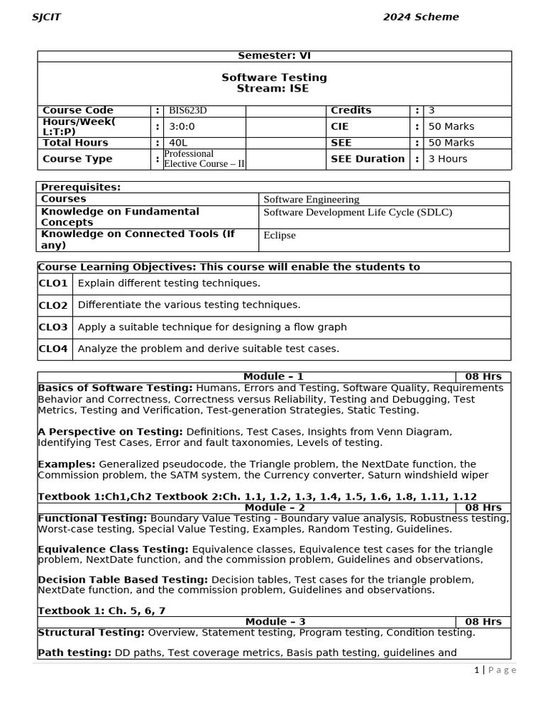 Software Testing BIS623D | PDF | Software Testing | Systems Thinking
