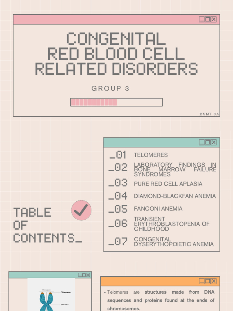 Hematology: Congenital RBC Related Disorders | PDF | Anemia | Telomere