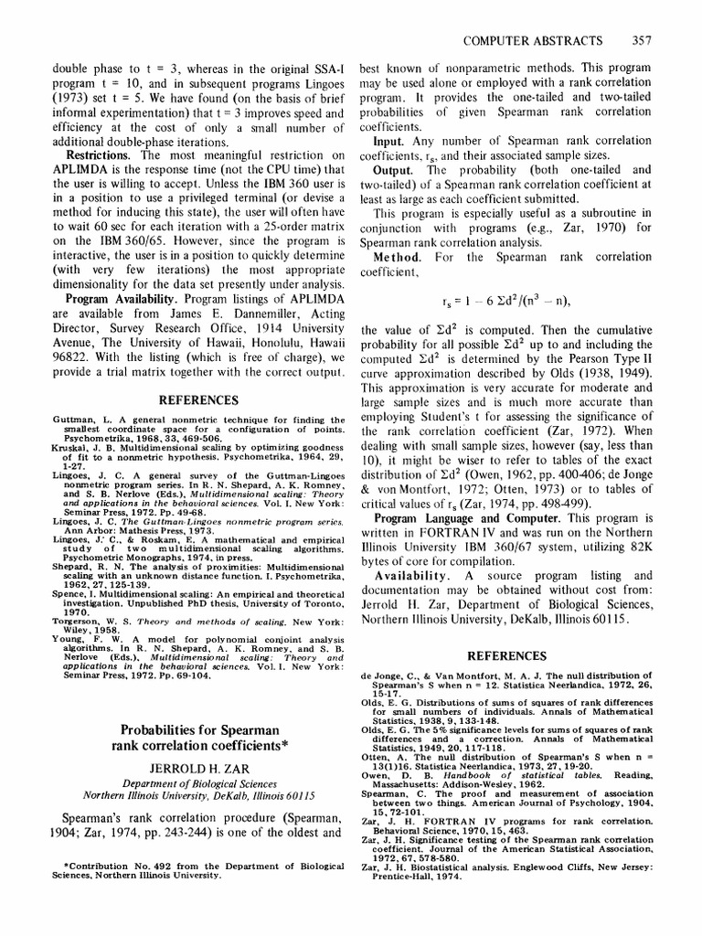 Spearman Rank Correlation Program | PDF | Spearman's Rank Correlation ...