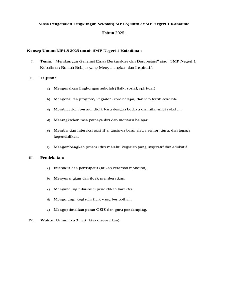 Materi MPLS SMP 2025 Kobalima | PDF