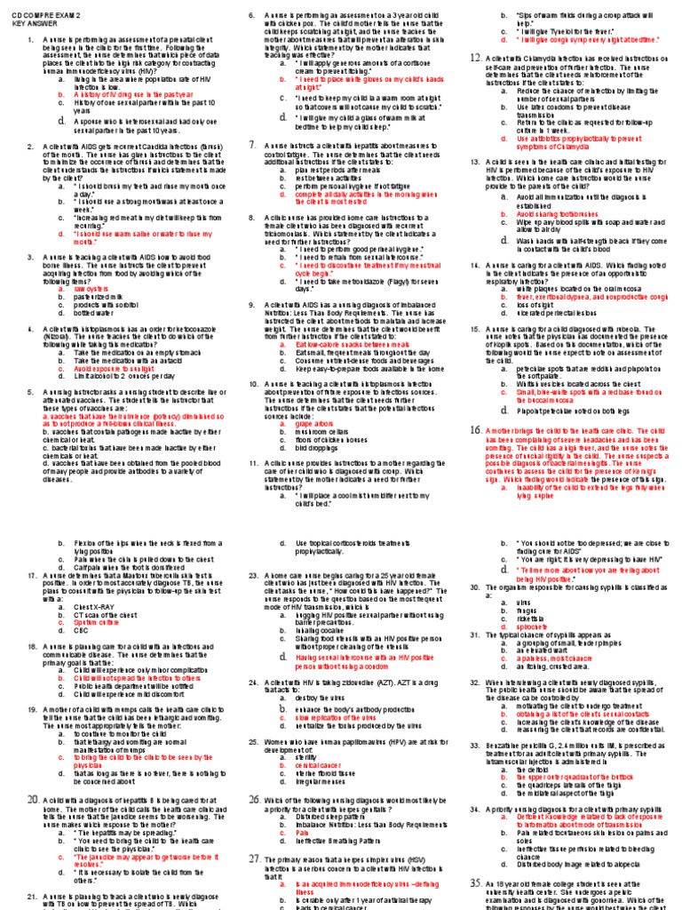 Nursing Guidance for Infectious Diseases | PDF | Hiv/Aids | Pneumonia