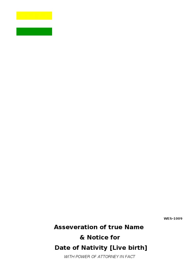 Asservation For Nativity | PDF | Property | Power Of Attorney