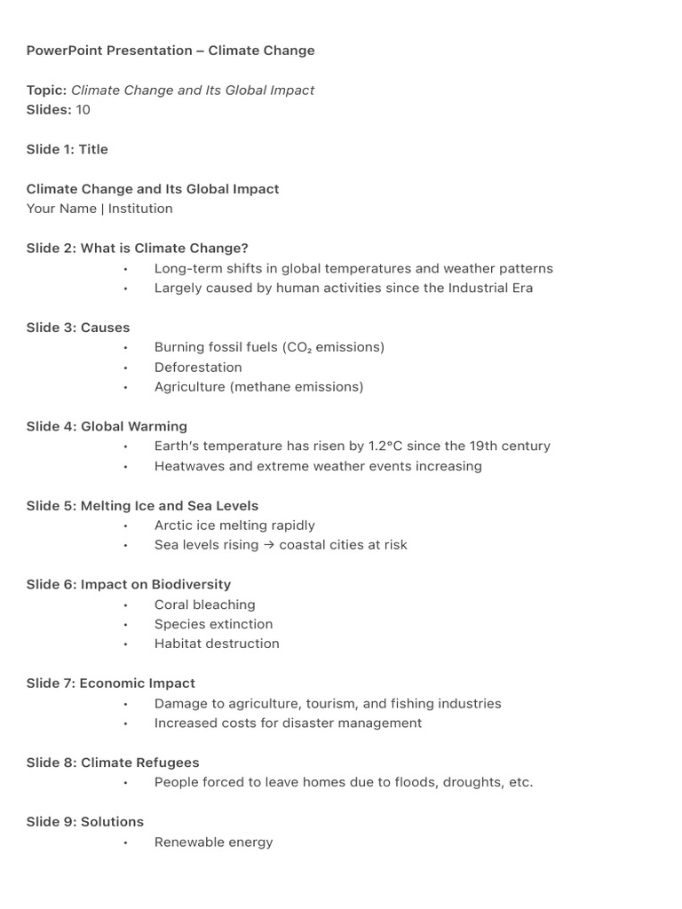 Global Impact of Climate Change Explained | PDF