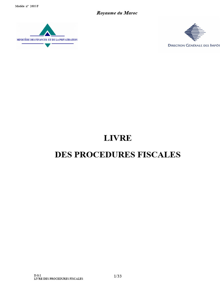 Livre des Procédures Fiscales Maroc | PDF | Impôts | Impôt sur le revenu