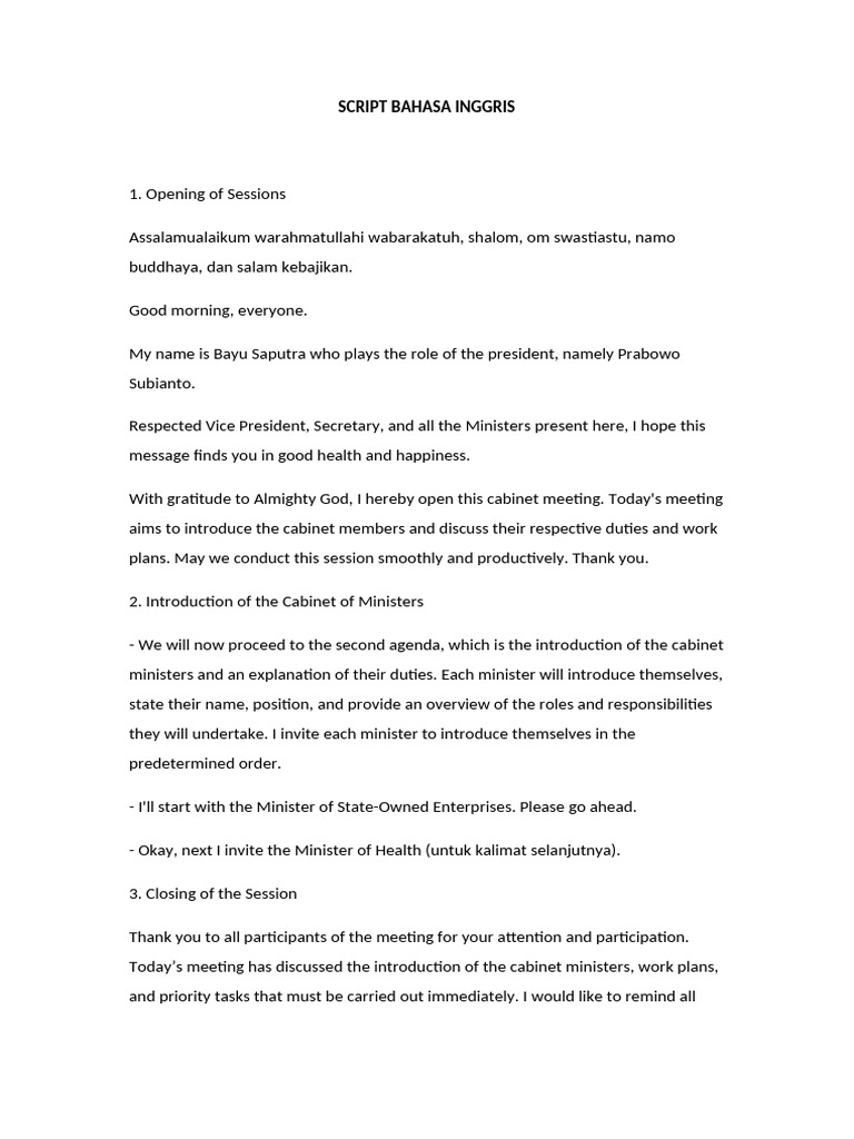 Cabinet Meeting Opening and Introductions | PDF | Government