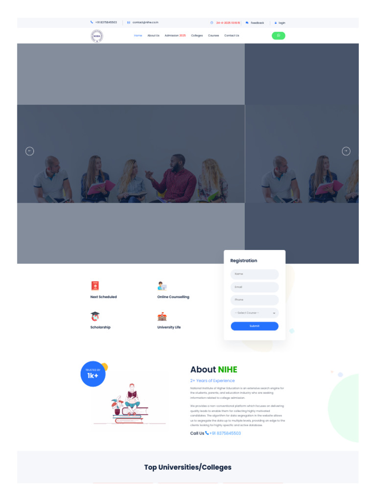 NIHE: College Admission Info Hub | PDF | Computing