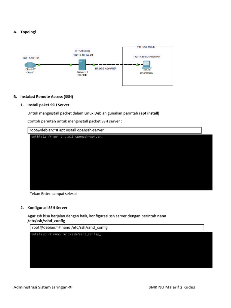 Konfigurasi Remote Server (SSH Server) | PDF