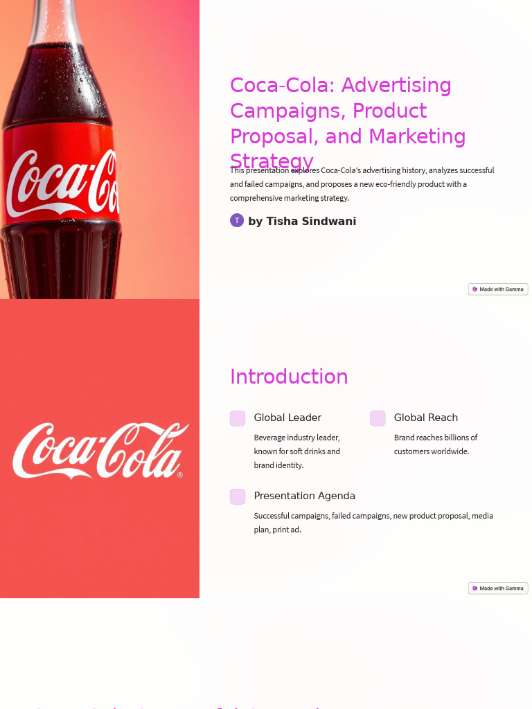 Coca Cola Advertising Campaigns Product Proposal and Marketing Strategy ...