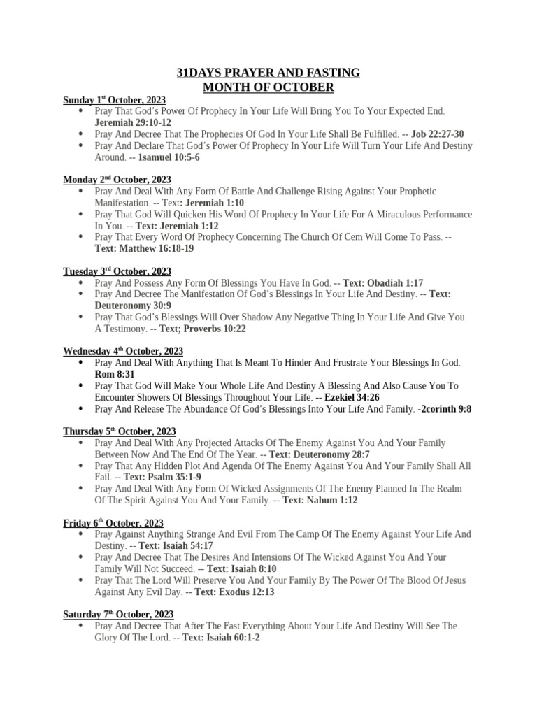 7 Days of Prayer and Fasting Guide | PDF | Miracle | Jesus
