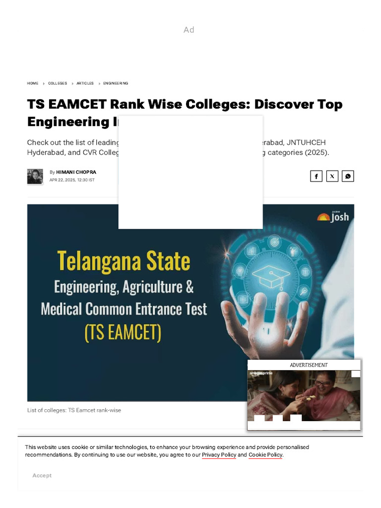 TS EAMCET 2024 Rank Wise Colleges List | PDF | Qualifications