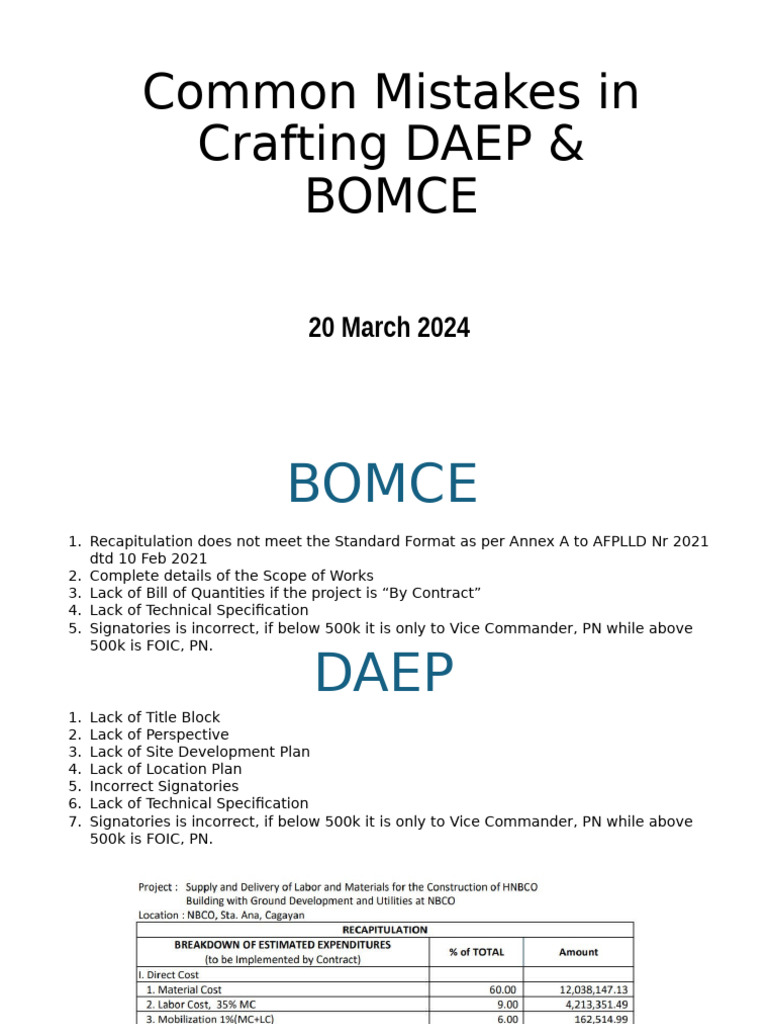 Common DAEP & BOMCE Mistakes | PDF