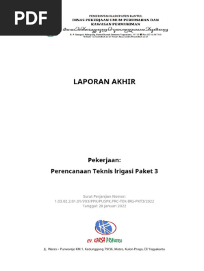 Laporan Akhir Perencanaan Teknis Irigasi | PDF