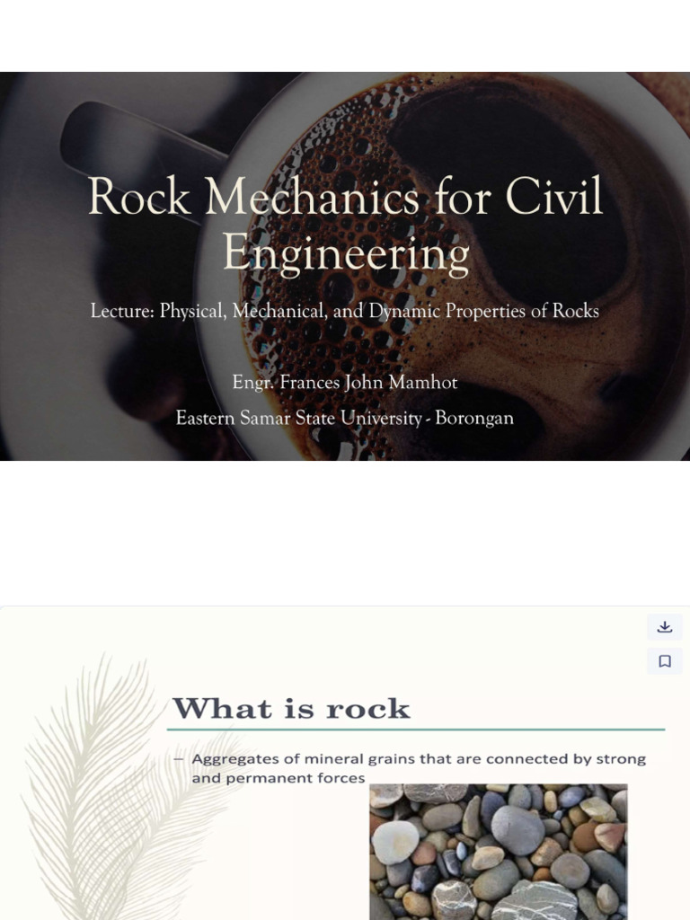 Rock Mechanics Physical Mechanical and Dynamic Properties of Rocks | PDF