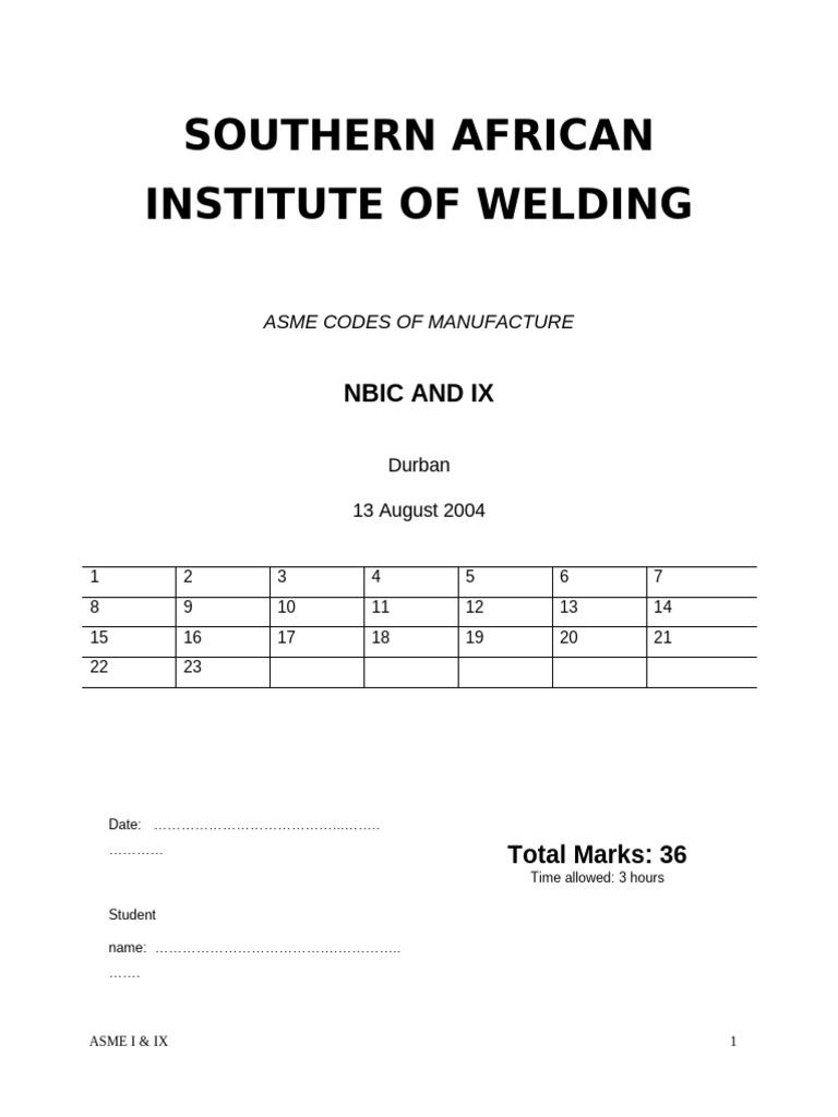 Durban NBIC Consolidated and IX AUG | PDF | Welding | Construction