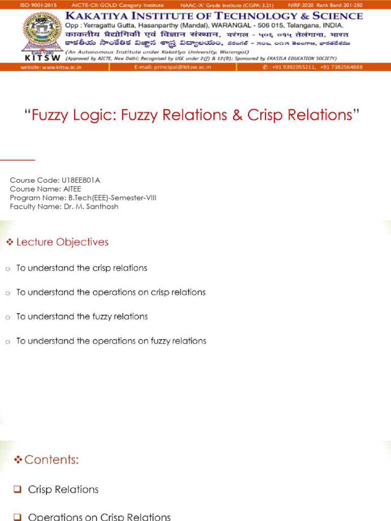 Lecture 10 Fuzzy Relations & Crisp Relations | PDF