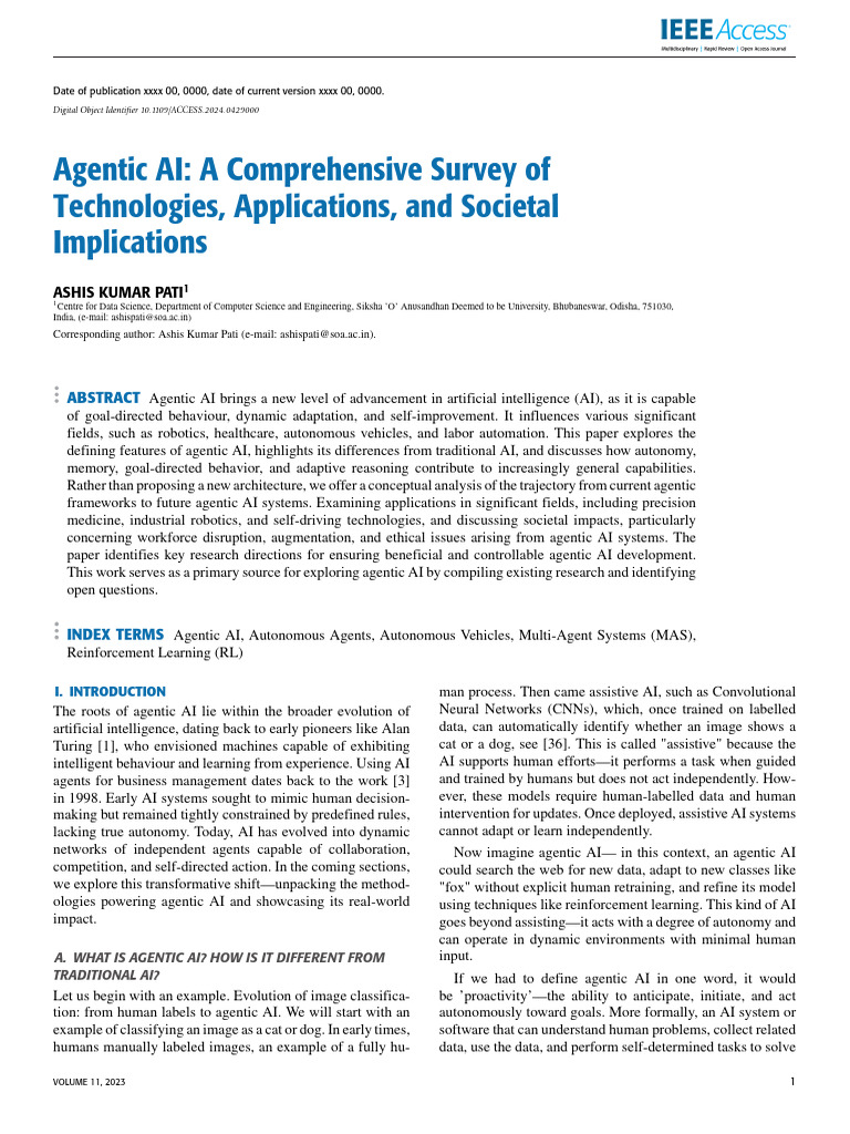 Comprehensive Survey on Agentic AI | PDF | Artificial Intelligence ...