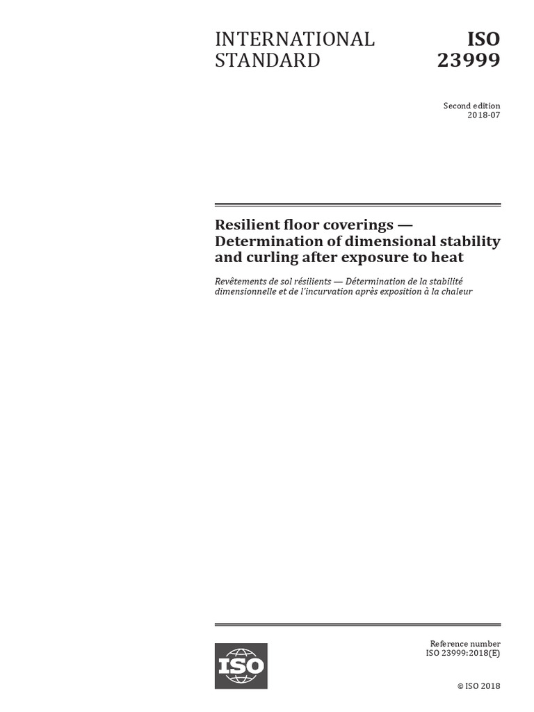 ISO 23999:2018 Dimensional Stability Test | PDF | International ...