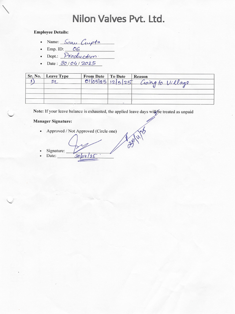 Employee Leave Forms May-2025 | PDF