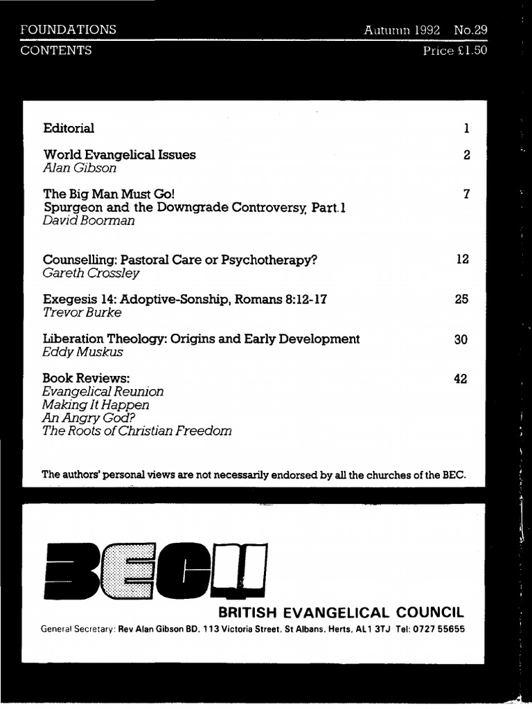 Evangelical Issues: Theology & Controversies | PDF | Psychotherapy | Sermon