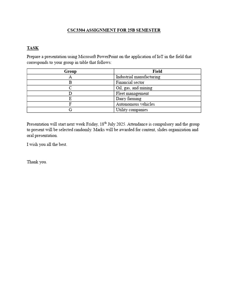 CSC 3304 Assignment For 25b Semester | PDF