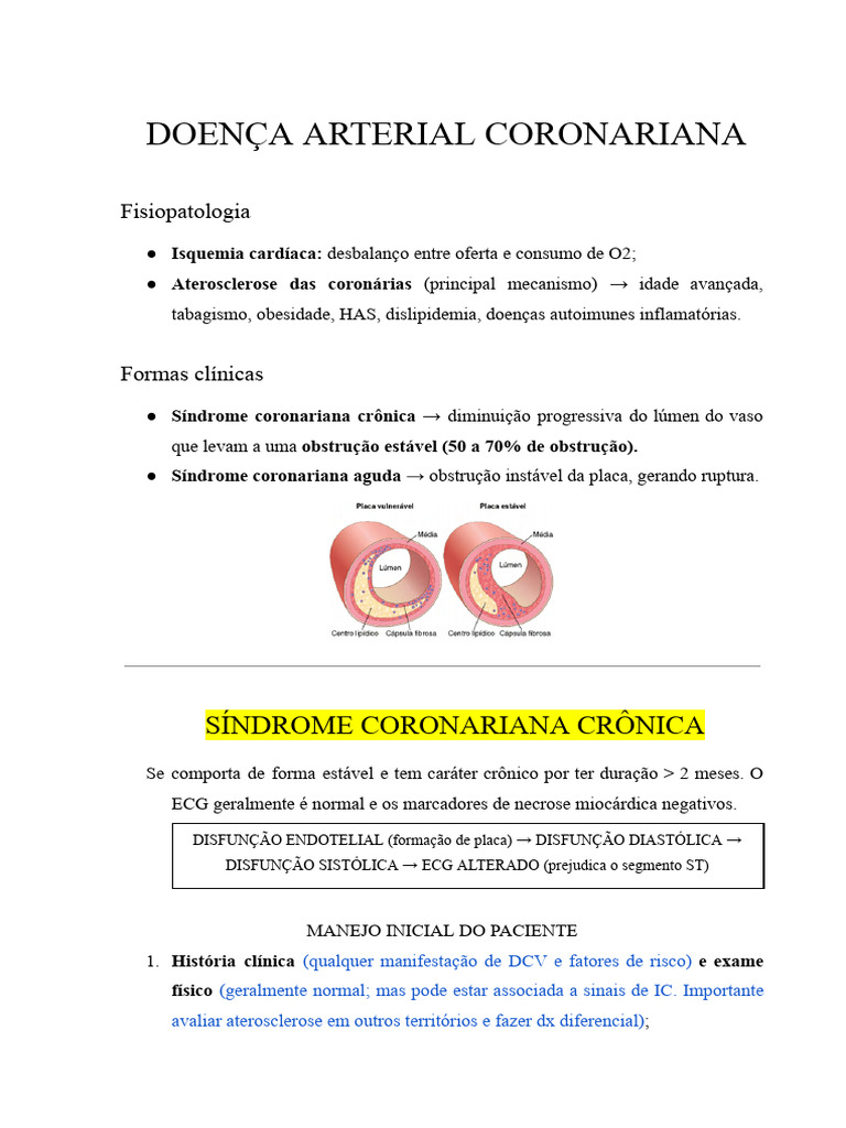 Entendendo a Doença Arterial Coronária | PDF | Infarto do Miocárdio ...