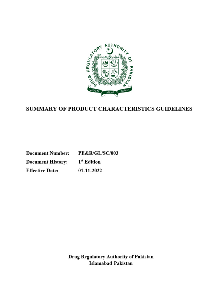 SmPC Guidelines for Drug Registration | PDF | Pharmacology ...