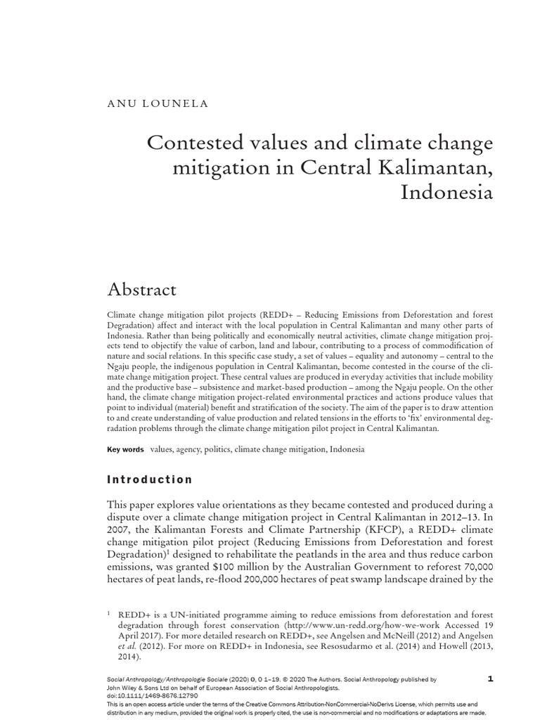 Contested Values and Climate Change Mitigation in | PDF | Climate ...
