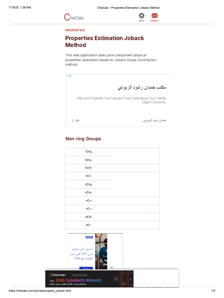 Preliminary CheCalc Properties Estimation Joback Method Report5 | PDF ...