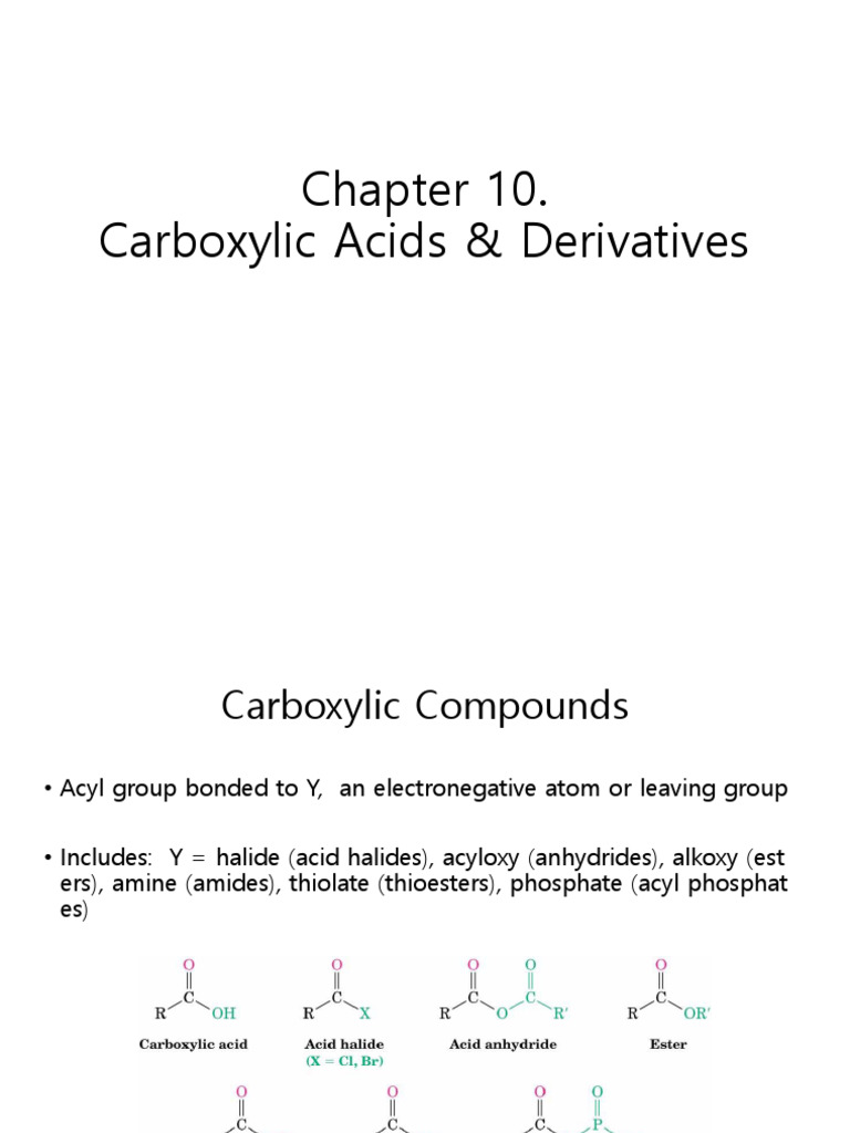 Carboxylic Acids and Derivatives Guide | PDF | Ester | Carboxylic Acid