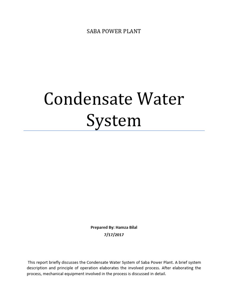 Saba Power Plant Condensate System Overview | PDF | Steam | Pump