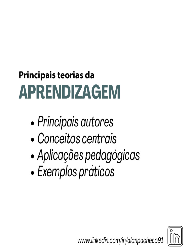 Principais Teorias da Aprendizagem | PDF | Aprendizado | Pedagogia