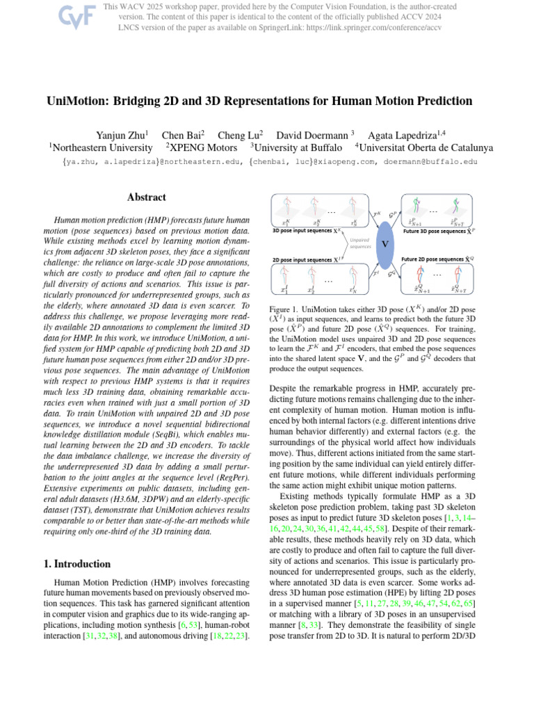 UniMotion Bridging 2D and 3D Representations For Human Motion ...