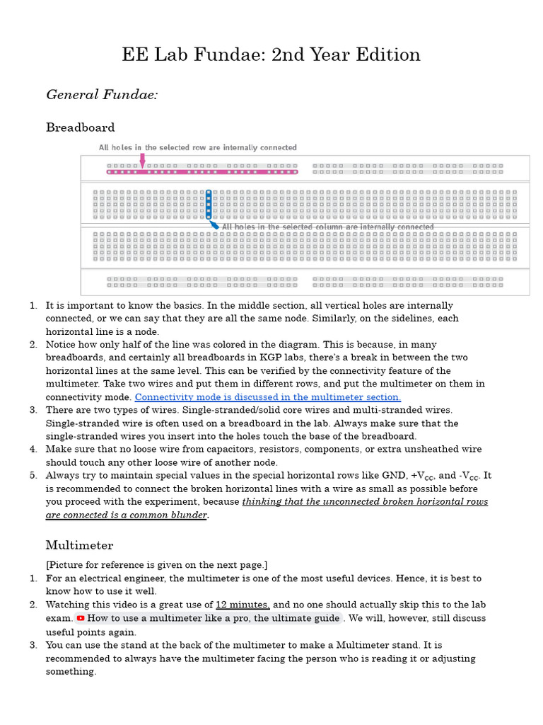 EE Lab Fundae For Those Coming To 2nd Year | PDF | Amplitude | Phase ...