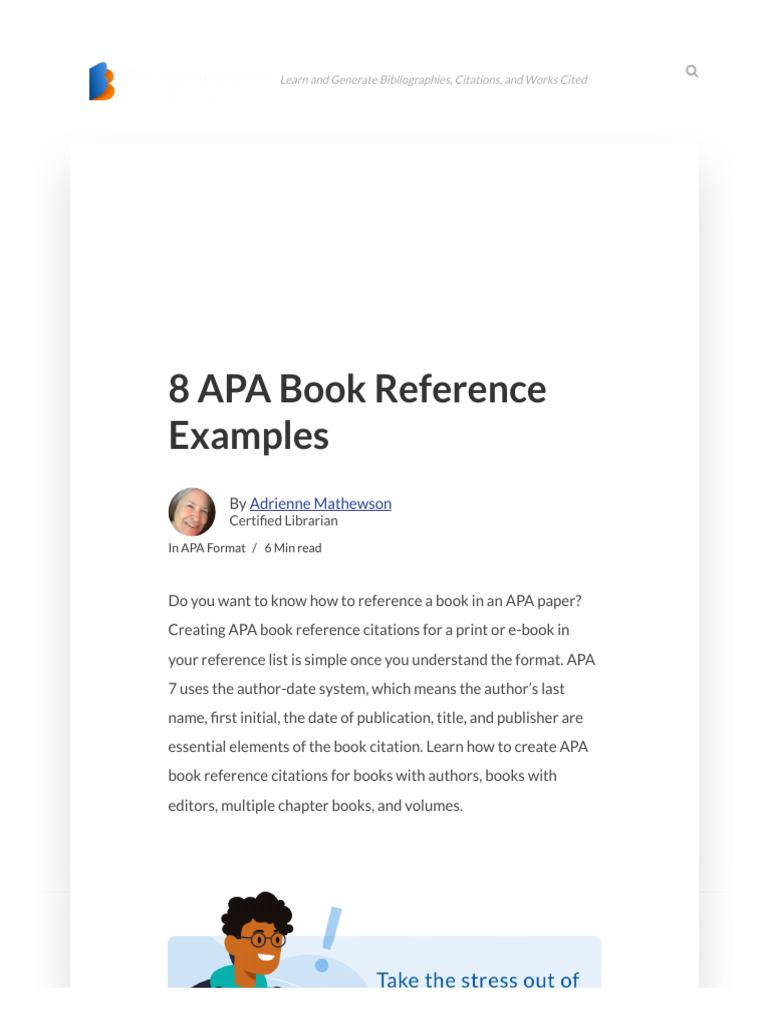 8 APA Book Reference Examples | PDF | Citation | Apa Style