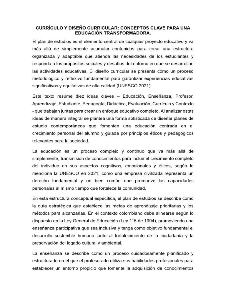 Claves del Diseño Curricular Educativo | PDF | Plan de estudios | Enseñando