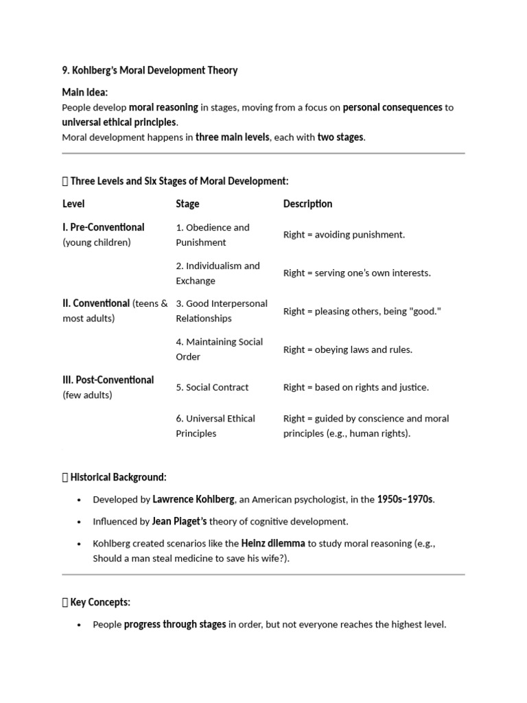 Kohlberg's Stages of Moral Development | PDF