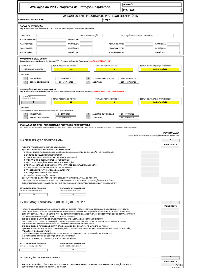 Avaliação do Programa de Proteção Respiratória | PDF