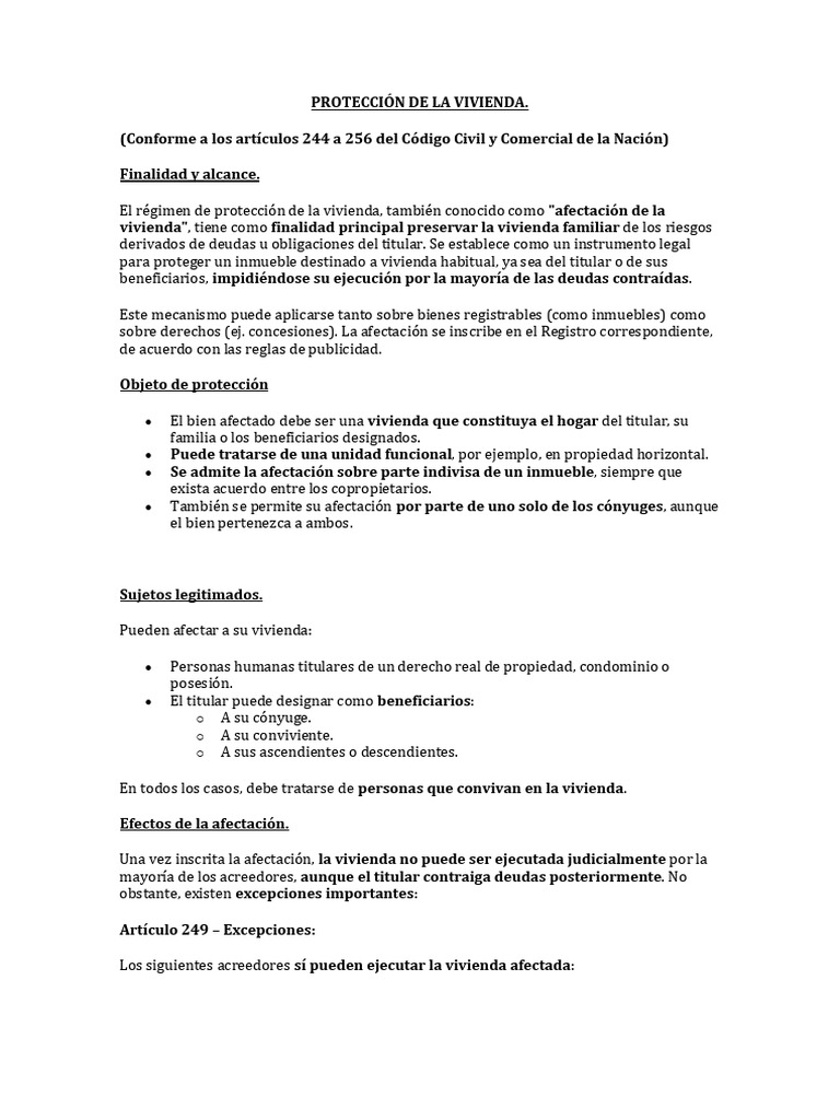 Protección Legal de la Vivienda Familiar | PDF | Impuestos | Propiedad