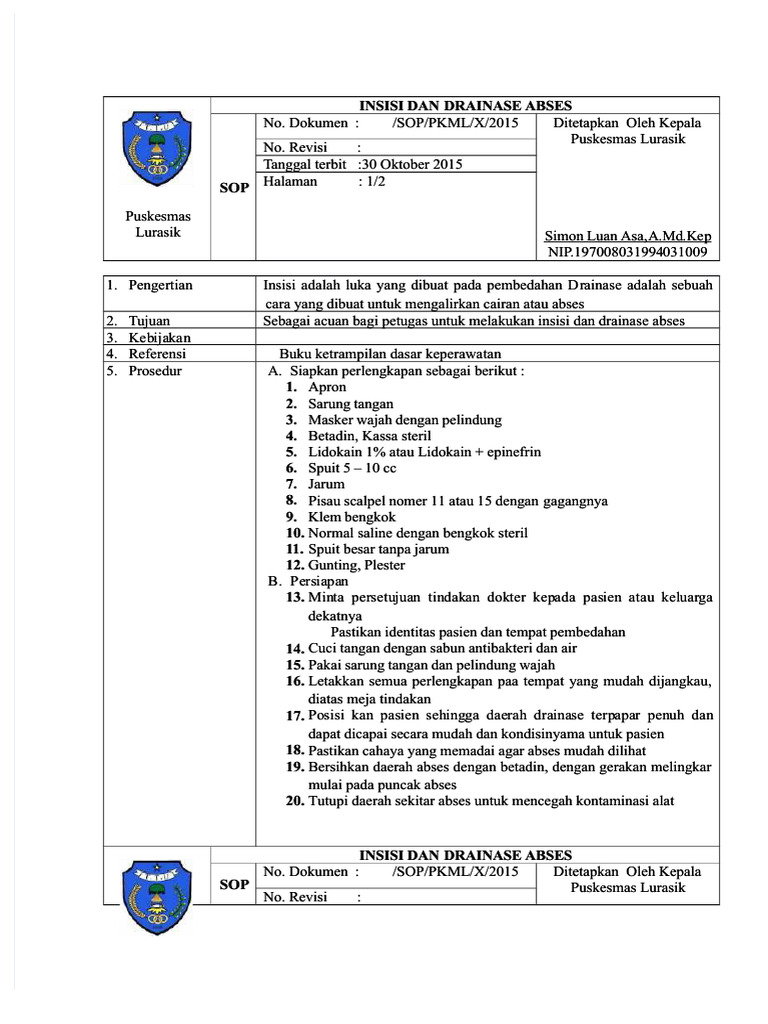 Artikel Insisi Drainase Abses _ Inzision Und Drainage – RUBVO